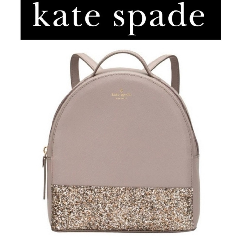 KATE SPADE Dark Beige and 1/4 Glitter Backpack, NWOT